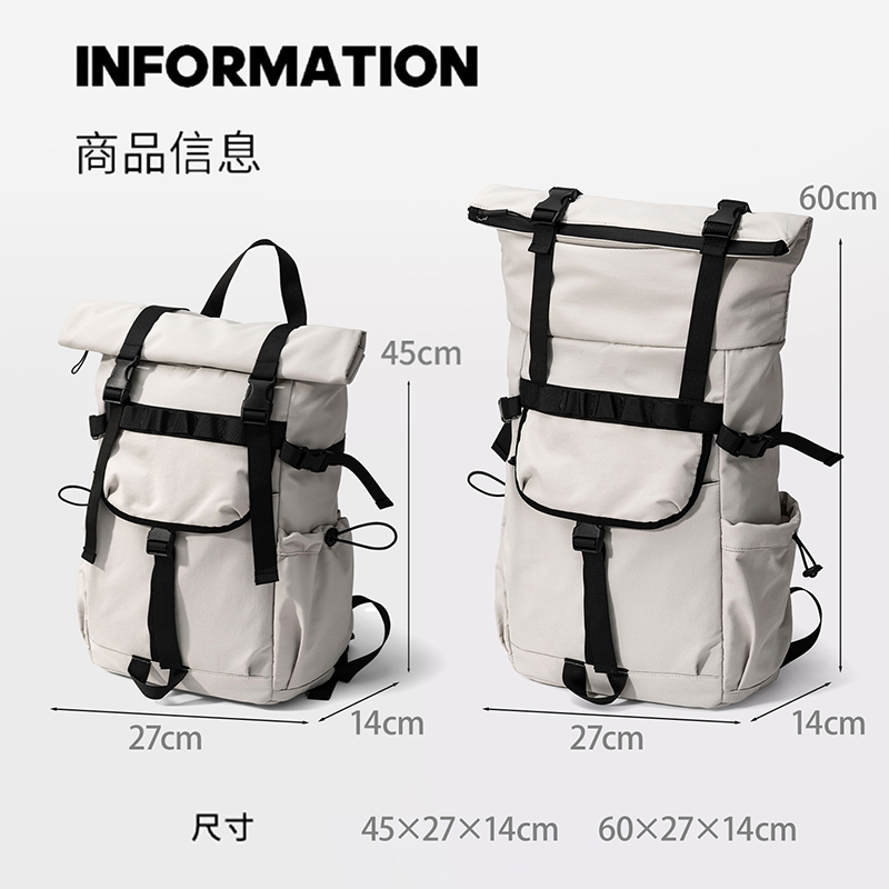 새로운 남성용 롤타입 확장형 여행 백팩 노트북 백팩 야 - Hiking Backpack Waterproof 리뷰 및 가격